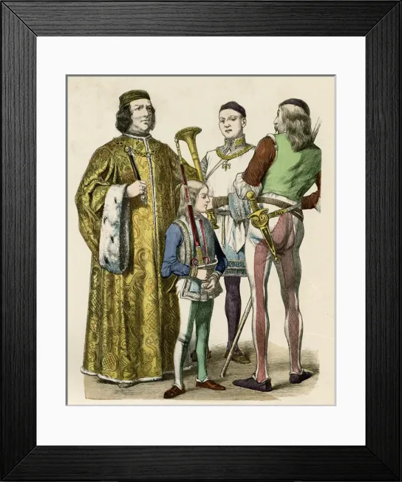 Framed Print : Burgundian Dress C. 1450 Framed Print : Burgundian Dress C. 1450