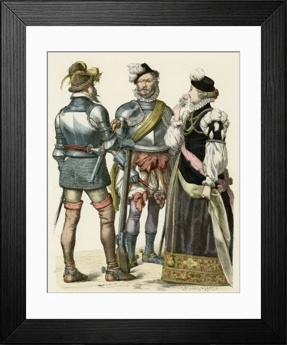 Framed Print : Cavalrymen & Lady 1560 Framed Print : Cavalrymen & Lady 1560