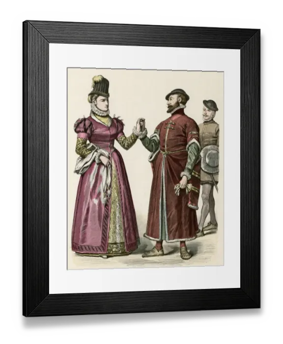 Framed Print : Merchant & Wife 1590 Framed Print : Merchant & Wife 1590