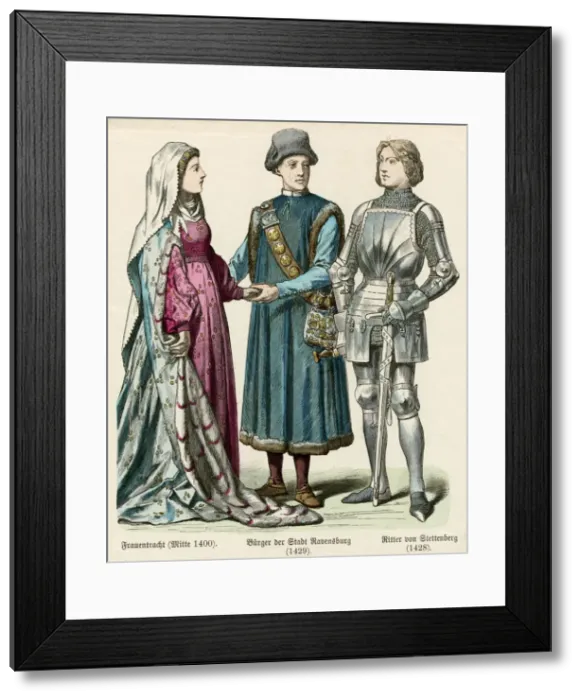 Framed Print : German Costume Early C15 Framed Print : German Costume Early C15