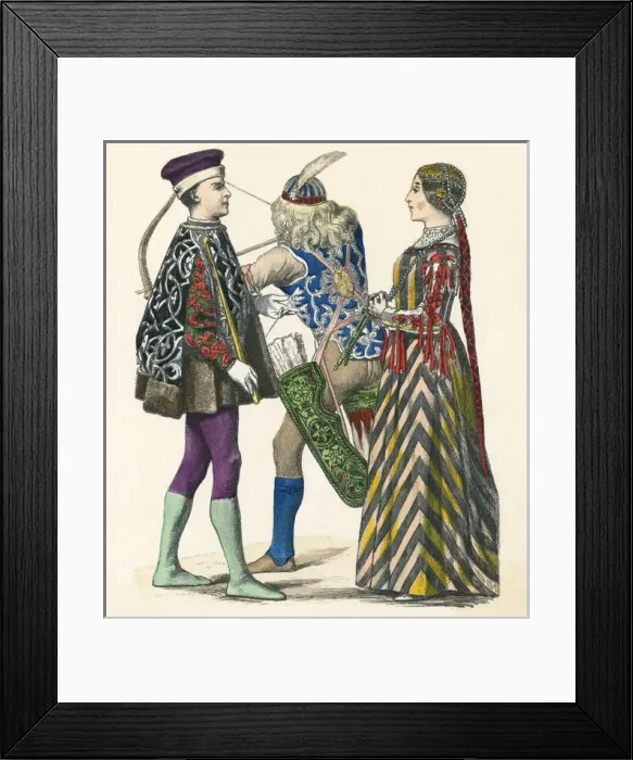 Framed Print : Italian Costumes 1488-90 Framed Print : Italian Costumes 1488-90