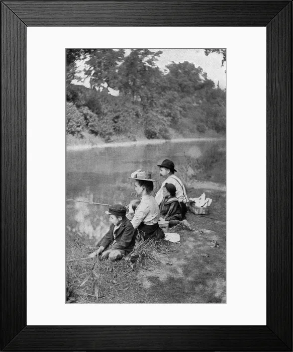 Framed Print : American Family Fishing Framed Print : American Family Fishing