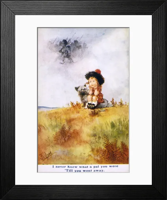 Framed Print : Girl, Dog and War Framed Print : Girl, Dog and War