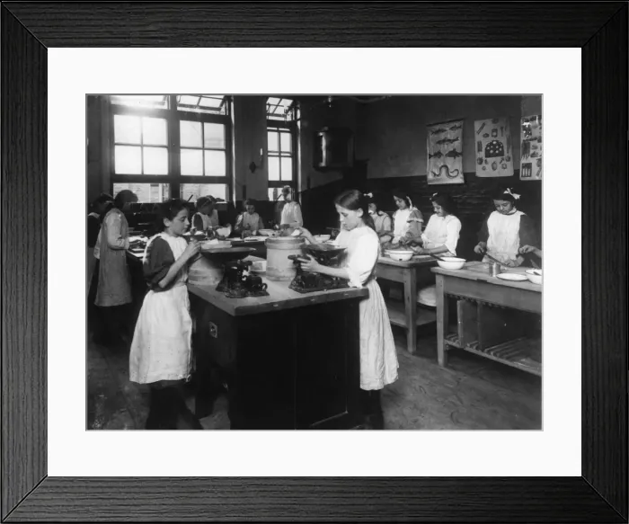 Framed Print : School Baking Class Framed Print : School Baking Class