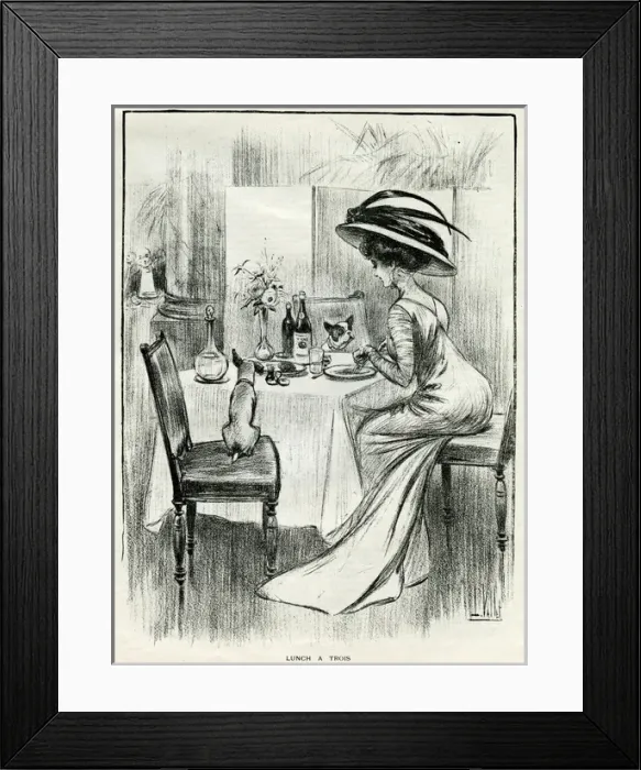 Framed Print : Two Dogs Share Meal Framed Print : Two Dogs Share Meal