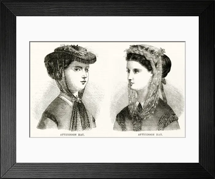Framed Print : Afternoon hats 1867 Framed Print : Afternoon hats 1867