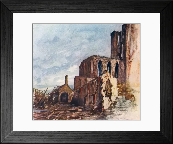 Framed Print : Ww1 Messines Church 1914 Framed Print : Ww1 Messines Church 1914