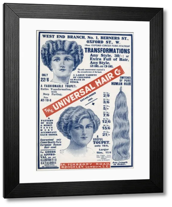 Framed Print : Advert for International Hair Co. 1913 Framed Print : Advert for International Hair Co. 1913
