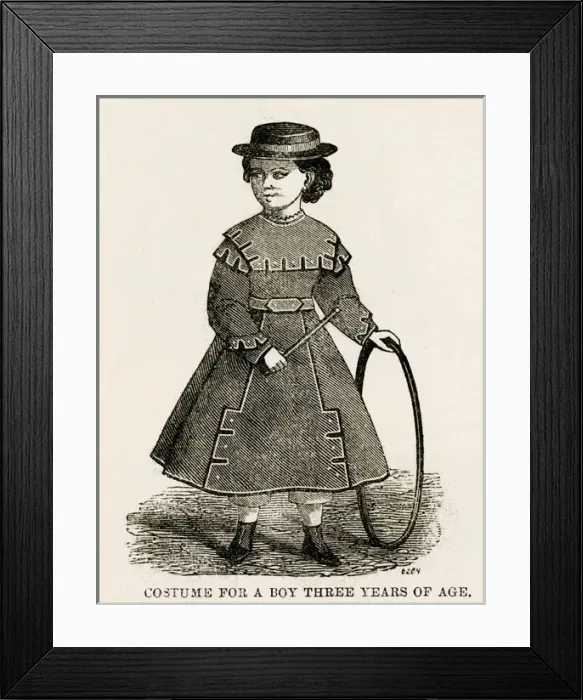 Framed Print : Costume for a boy 1867 Framed Print : Costume for a boy 1867