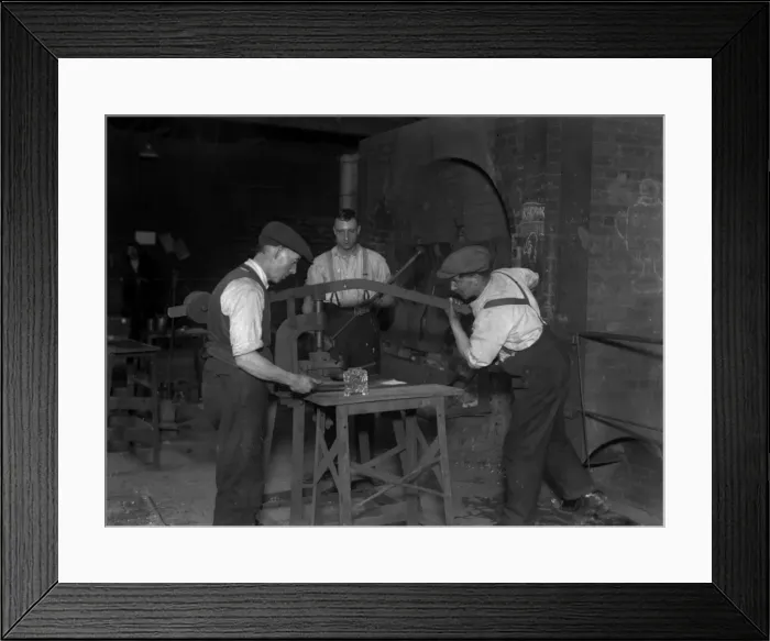 Framed Print : Glassmaking - Cutting Framed Print : Glassmaking - Cutting