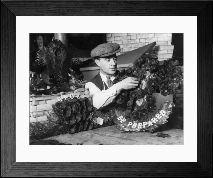 Framed Print : Finishing Poppy Wreaths Framed Print : Finishing Poppy Wreaths