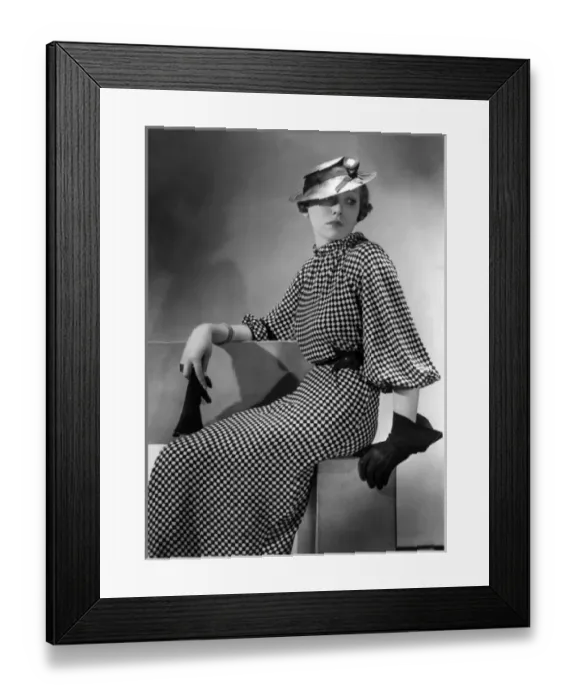 Framed Print : Chess Board Frock 1930S Framed Print : Chess Board Frock 1930S