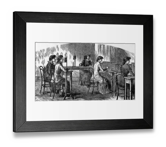 Framed Print : Telephone Exchange 1883 Framed Print : Telephone Exchange 1883