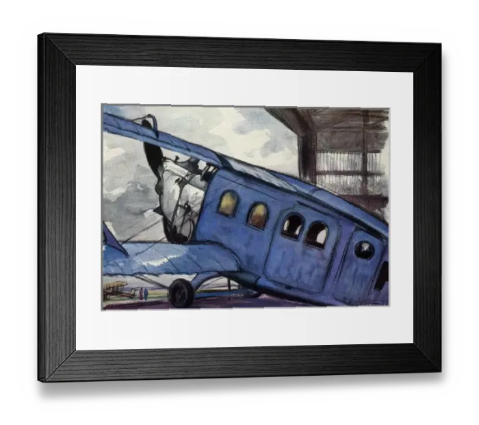 Framed Print : Berlin Blue Biplane 1932 Framed Print : Berlin Blue Biplane 1932