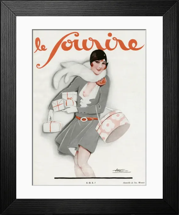 Framed Print : Woman christmas shopping 1928 Framed Print : Woman christmas shopping 1928