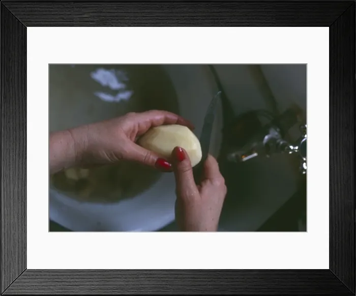 Framed Print : Peeling Potatoes 1940S Framed Print : Peeling Potatoes 1940S