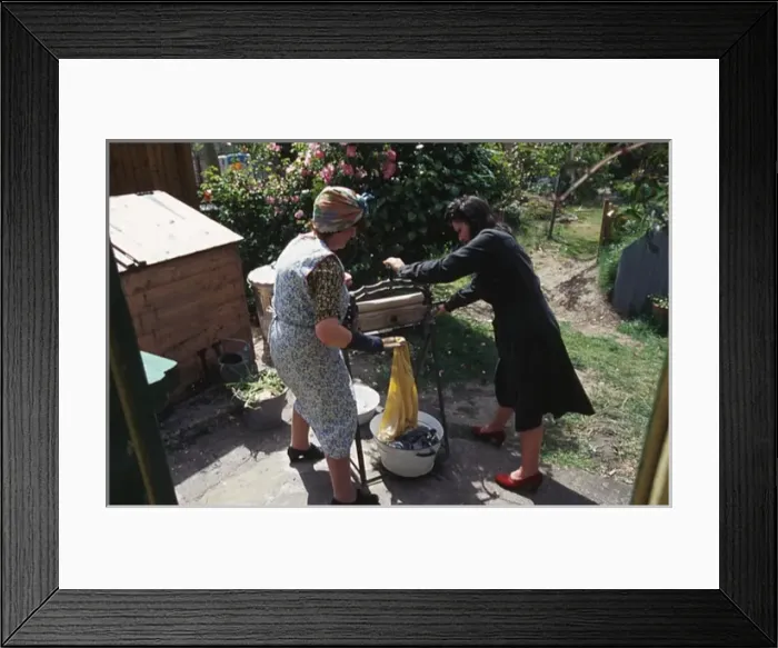 Framed Print : Using a Mangle Framed Print : Using a Mangle