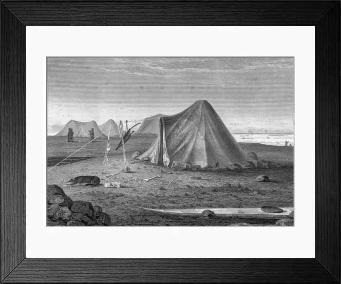Framed Print : Eskimos Summer Tents Framed Print : Eskimos Summer Tents