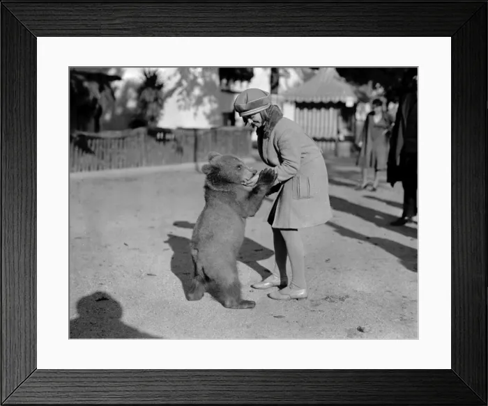 Framed Print : Girl and Baby Bear Framed Print : Girl and Baby Bear