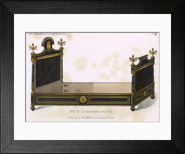 Framed Print : Bed, Style Louis 16 Framed Print : Bed, Style Louis 16