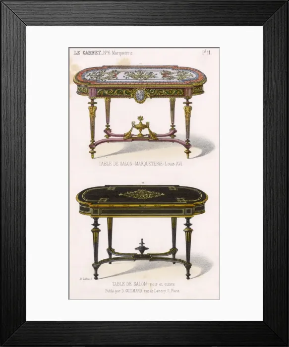 Framed Print : French Tables De Salon Framed Print : French Tables De Salon