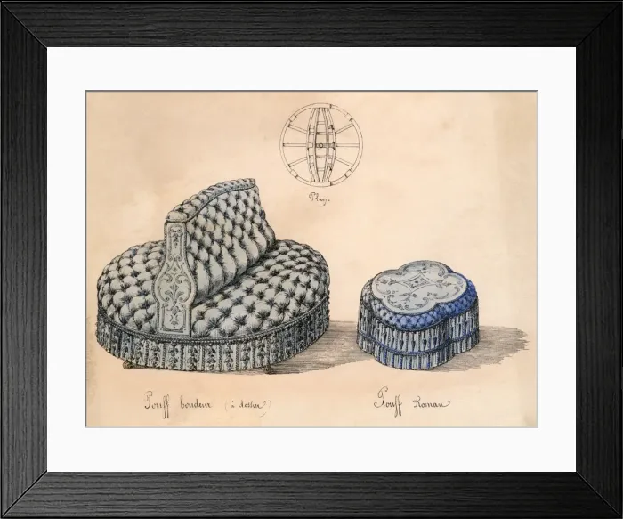 Framed Print : Two French Pouffes