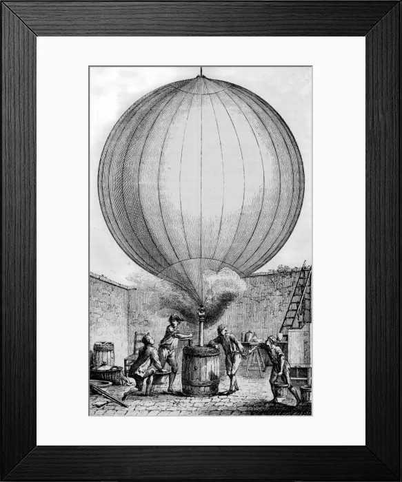 Framed Print : Inflating Charles Ballon Framed Print : Inflating Charles Ballon