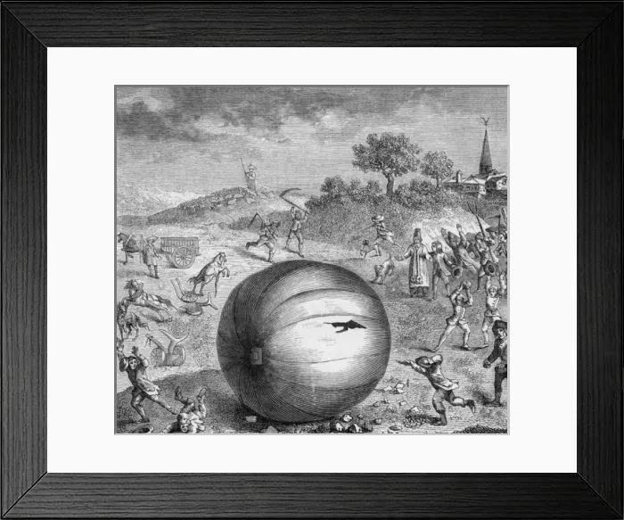 Framed Print : Charles Balloon Lands Framed Print : Charles Balloon Lands