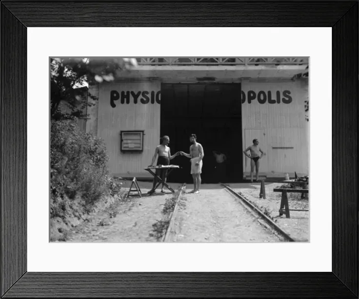 Framed Print : Men at Physiopolis Framed Print : Men at Physiopolis