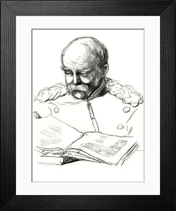 Framed Print : Bismarck Reads, 1877 Framed Print : Bismarck Reads, 1877