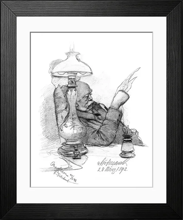 Framed Print : Bismarck Reading 1892 Framed Print : Bismarck Reading 1892