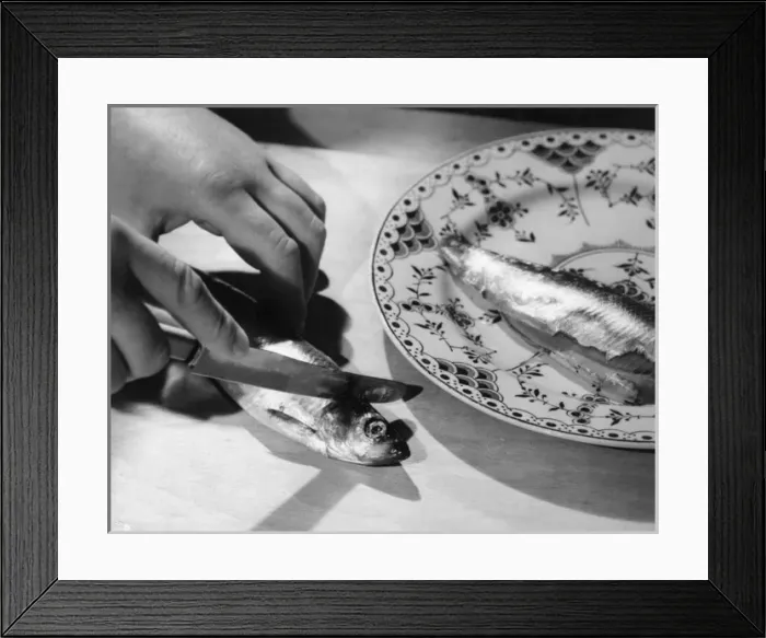 Framed Print : Chopping Off a Fish Head Framed Print : Chopping Off a Fish Head