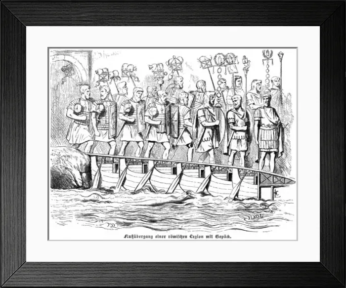 Framed Print : Roman Bridge of Boats Framed Print : Roman Bridge of Boats