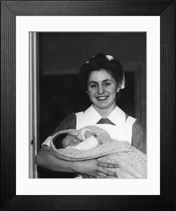 Framed Print : Nurse & Newborn Baby Framed Print : Nurse & Newborn Baby