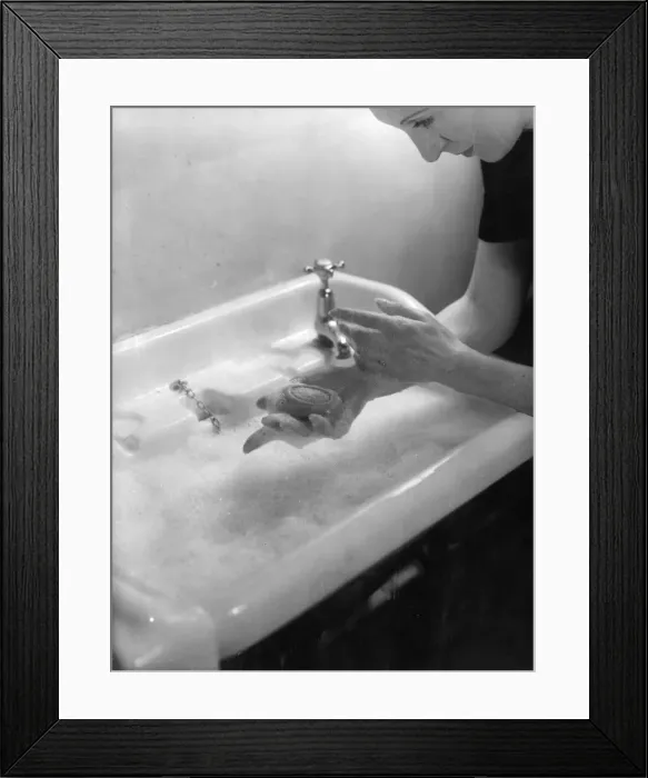 Framed Print : Washing Hands with Soap Framed Print : Washing Hands with Soap