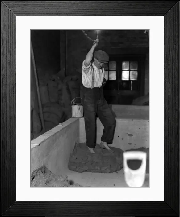 Framed Print : Stamping Clay by Foot Framed Print : Stamping Clay by Foot