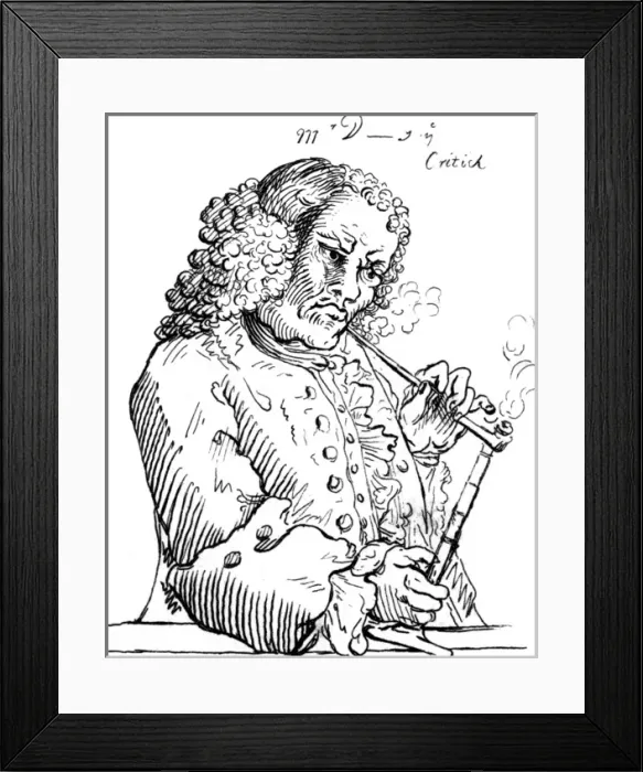 Framed Print : John Dennis, Caricature Framed Print : John Dennis, Caricature