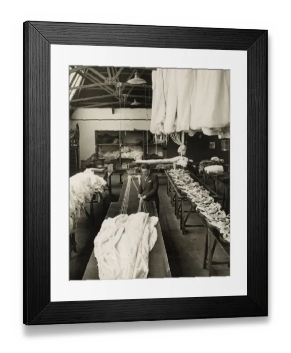 Framed Print : Making Parachutes 1933 Framed Print : Making Parachutes 1933