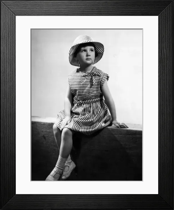 Framed Print : Girl in Stripy Outfit Framed Print : Girl in Stripy Outfit
