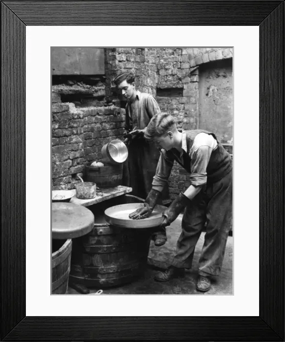 Framed Print : RETINNING POTS & PANS Framed Print : RETINNING POTS & PANS