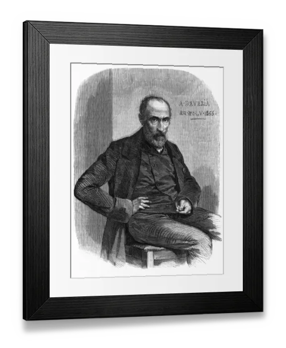 Framed Print : Achille Deveria, Artist Framed Print : Achille Deveria, Artist