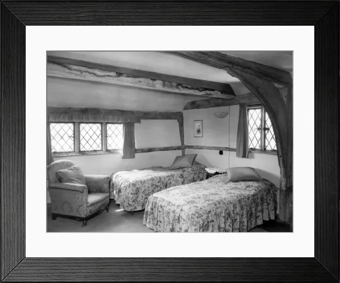 Framed Print : Cottage Twin Bedroom Framed Print : Cottage Twin Bedroom