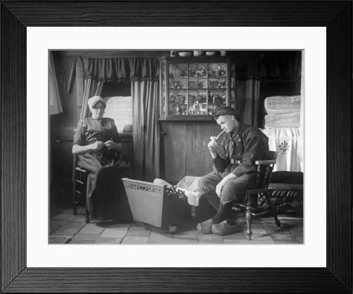 Framed Print : Dutch Couple & Baby Framed Print : Dutch Couple & Baby