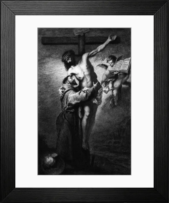 Framed Print : Francis and Jesus Vision Framed Print : Francis and Jesus Vision
