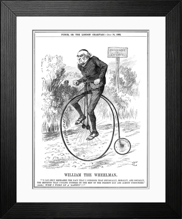 Framed Print : Gladstone as Cyclist Framed Print : Gladstone as Cyclist