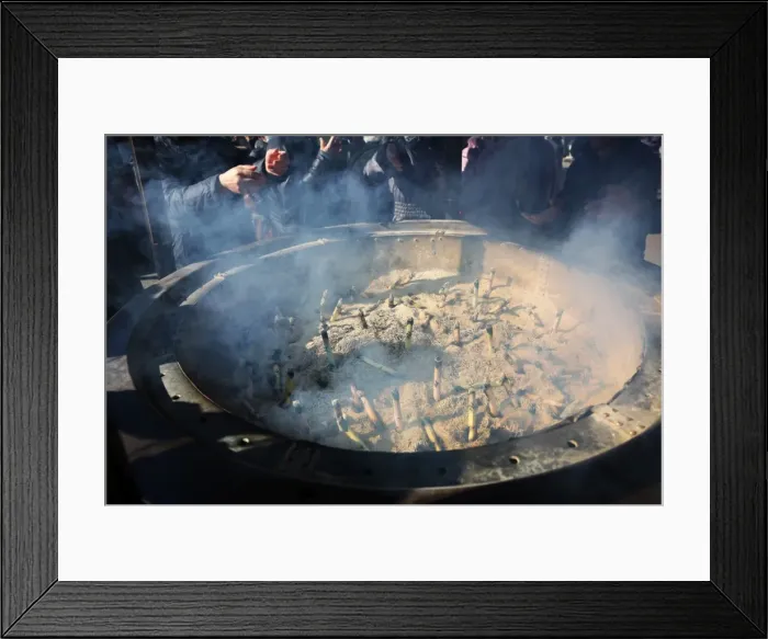 Framed Print : People burning incense at Senso Ji Temple in Asakusa, Tokyo Framed Print : People burning incense at Senso Ji Temple in Asakusa, Tokyo