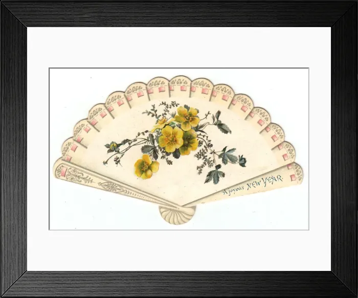 Framed Print : New Year card in the form of a fan Framed Print : New Year card in the form of a fan