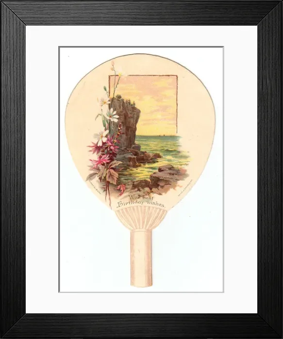 Framed Print : Birthday card in the form of a fan Framed Print : Birthday card in the form of a fan