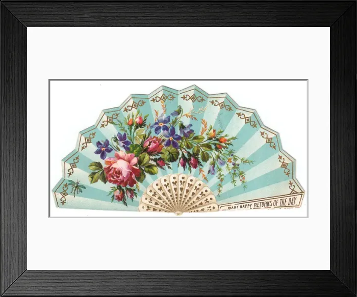 Framed Print : Birthday card in the form of a fan Framed Print : Birthday card in the form of a fan