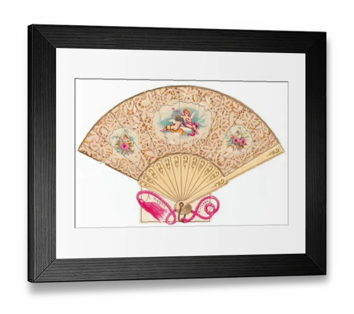 Framed Print : Birthday card in the form of a fan Framed Print : Birthday card in the form of a fan